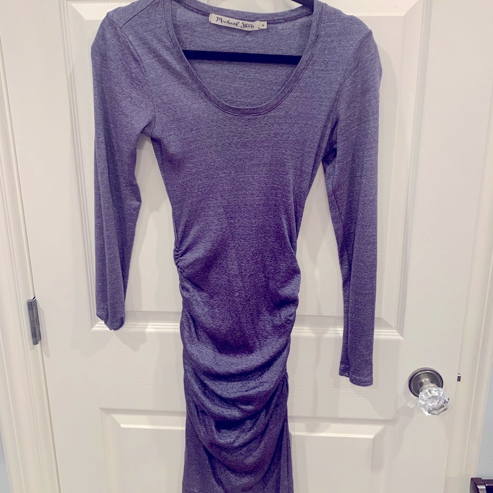 Michael Stars rouched long sleeve dress
